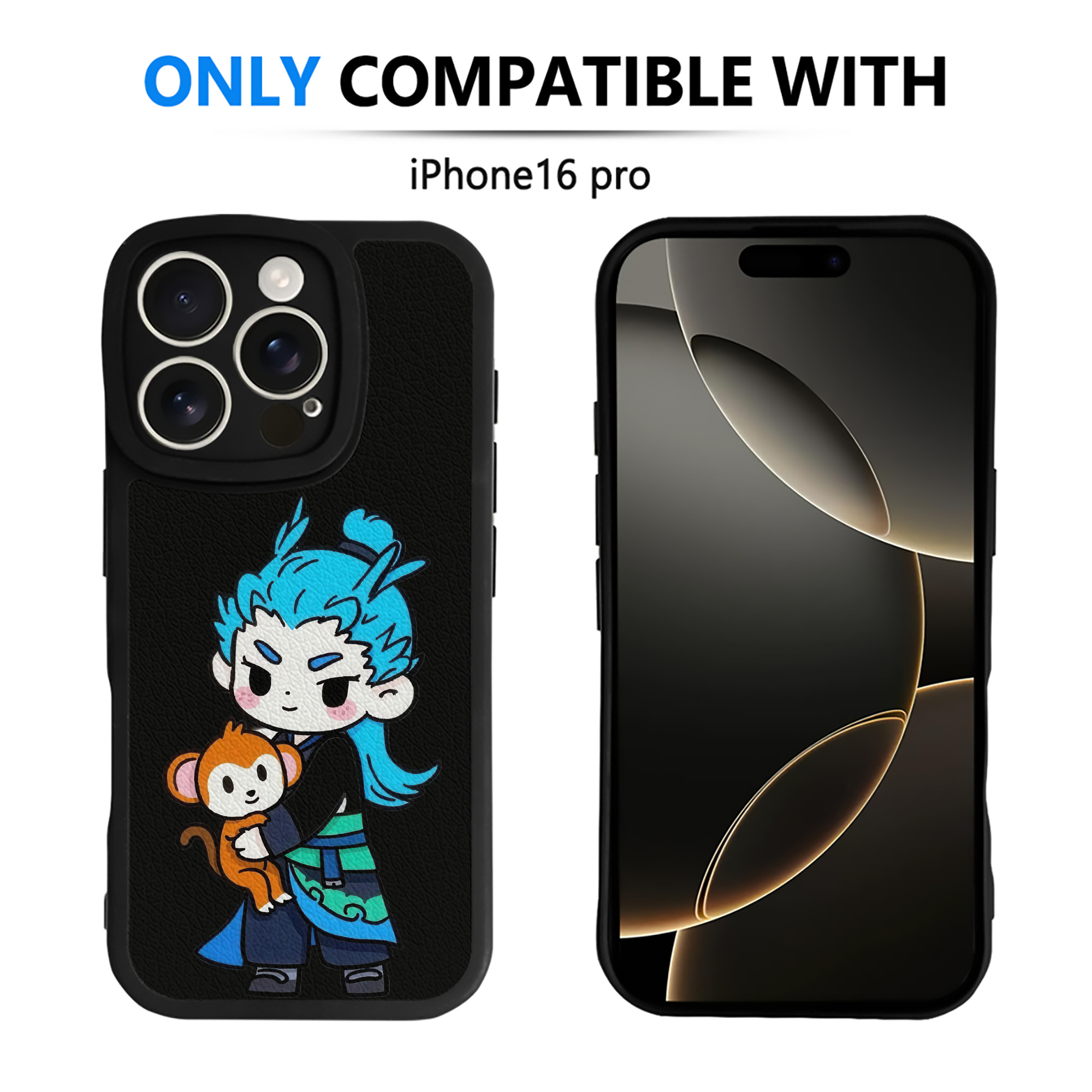 （画像用） Ne Zha 2 ナタ 魔童の大暴れ 【iPhone 16シリーズ対応】シリコンスマホケース（レザー調） 材質：シリコン